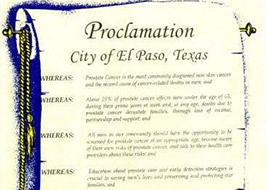 El Paso Texas Prostate Cancer Awareness Observance Day February 2nd